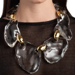 Tomfoolery Liquid Lucite Pebble Statement Necklace Outlet