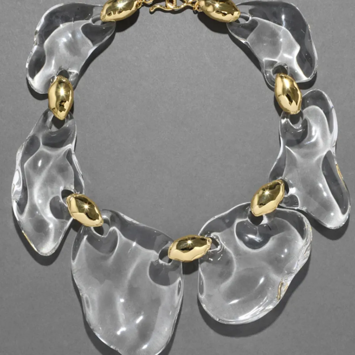 Tomfoolery Liquid Lucite Pebble Statement Necklace Outlet