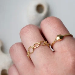 Tomfoolery Litica 18ct Gold Chain Ring Online
