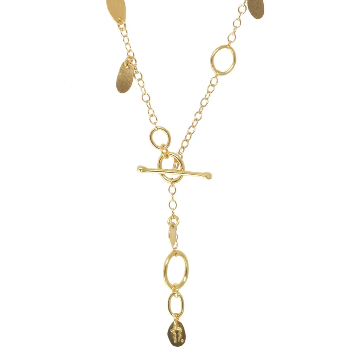 Tomfoolery Litica 18ct Gold T-Bar Chain Necklace New