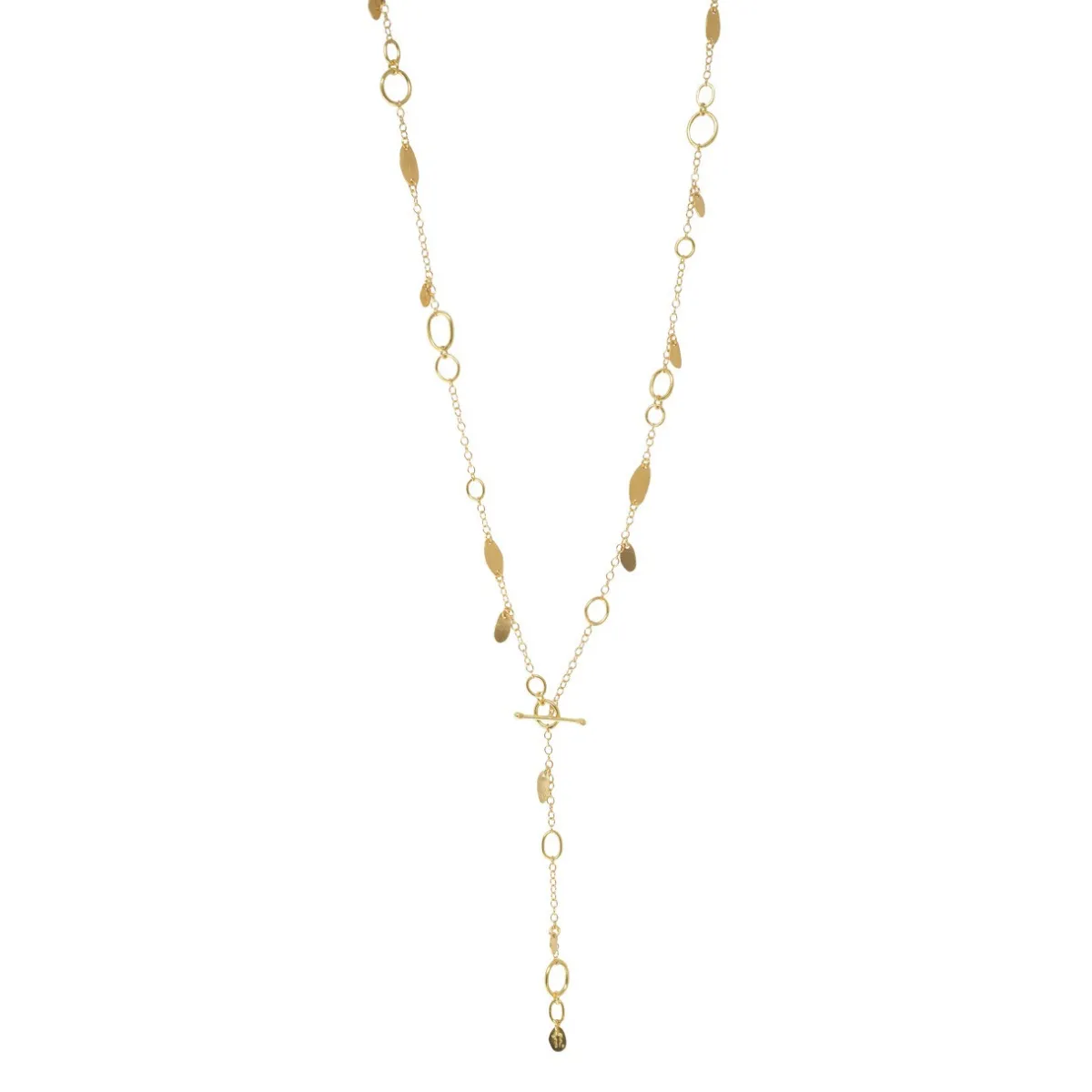 Tomfoolery Litica 18ct Gold T-Bar Chain Necklace New