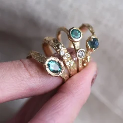 Tomfoolery London Plane Green Tourmaline Ring Hot