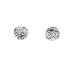 Tomfoolery London Plane Round Studs in Silver Clearance