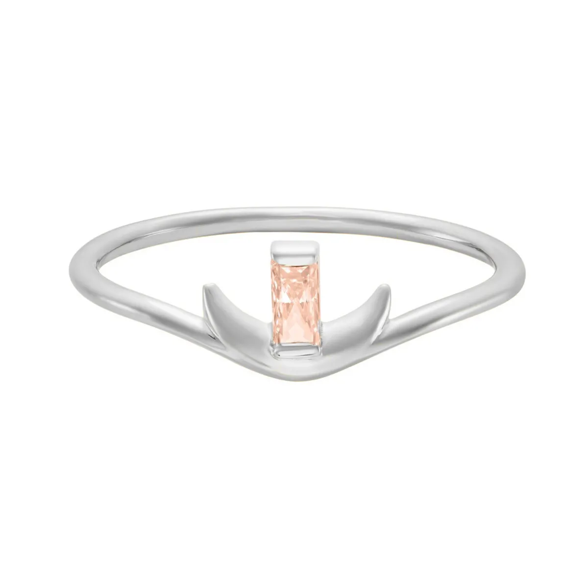 Tomfoolery LUNA Baguette Gem Silver Ring Fashion