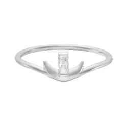 Tomfoolery LUNA Baguette Gem Silver Ring Fashion