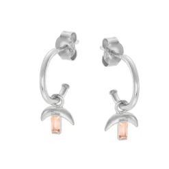 Tomfoolery LUNA Gem Drop Silver Hoops Outlet