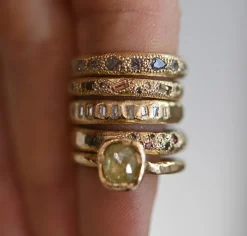 Tomfoolery LXXVIII 4mm Champagne Diamond Scatter Ring Hot