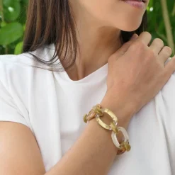 Tomfoolery Lydie Chain Resin Bracelet in Neutral Outlet