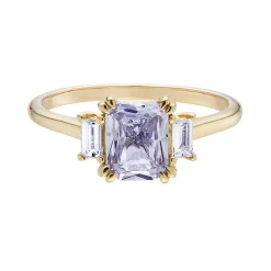 Tomfoolery Lyon Light Blue Sapphire & Diamond Three Stone Ring Clearance