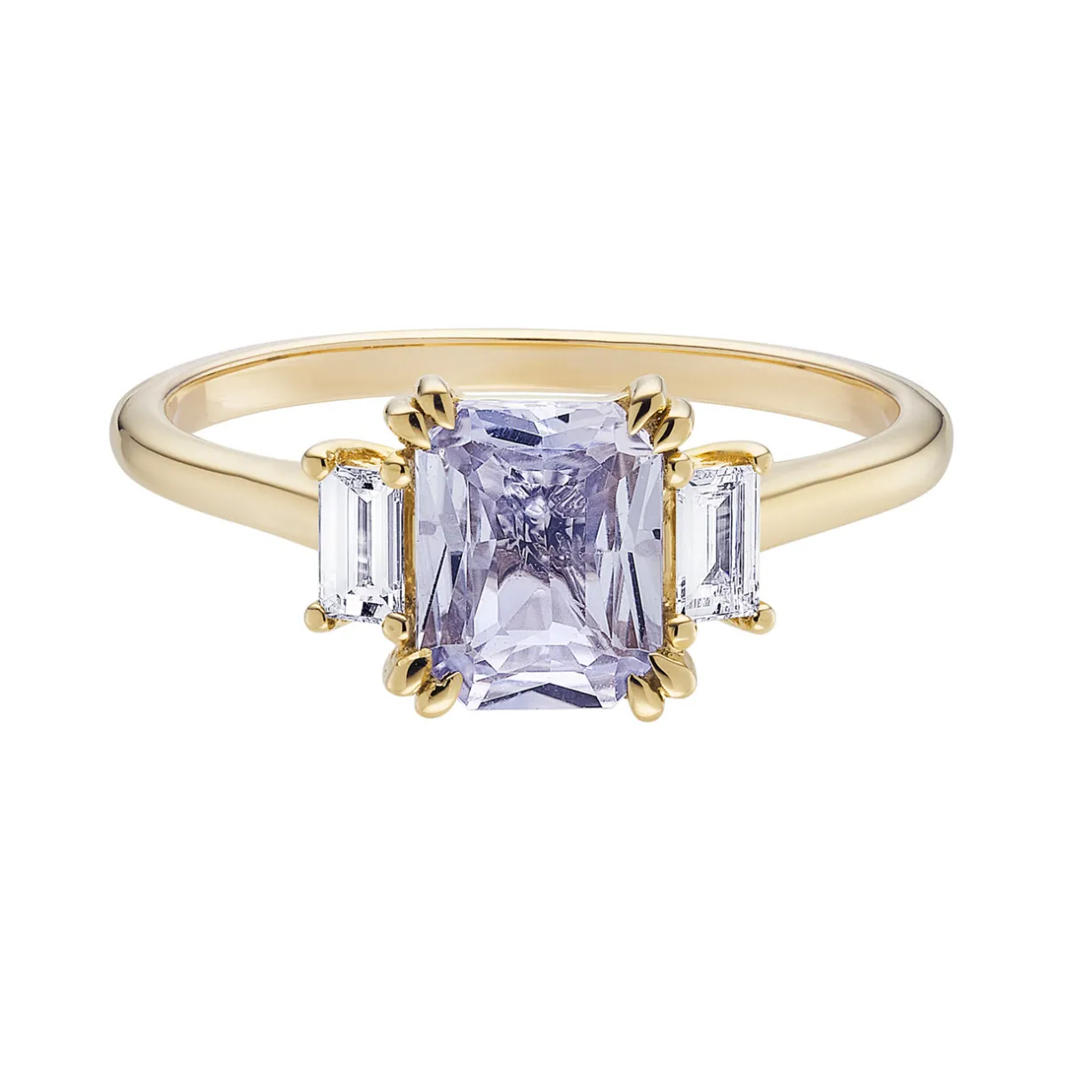 Tomfoolery Lyon Light Blue Sapphire & Diamond Three Stone Ring Clearance