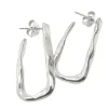 Tomfoolery Mae Silver Rectangular Hoop Earrings Discount