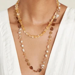 Tomfoolery Maeve Beaded Necklace Natural Mix Sale