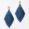 Tomfoolery Marine Blue 3D Printed Drop Earrings Discount