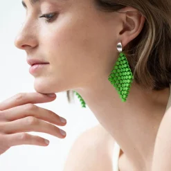 Tomfoolery Marine Blue 3D Printed Drop Earrings Discount