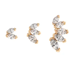 Tomfoolery Marquise Diamond Stud 9ct Yellow Gold Fashion