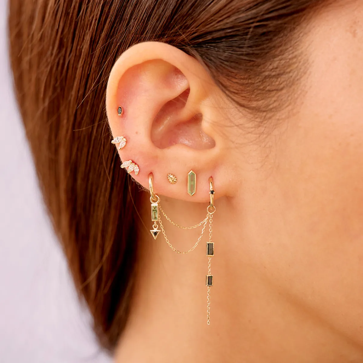 Tomfoolery Marquise Diamond Stud 9ct Yellow Gold Fashion