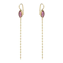 Tomfoolery Marquise Shaped Pink Tourmaline Earrings Clearance