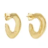 Tomfoolery Marta Gold Flat Hoop Earrings New