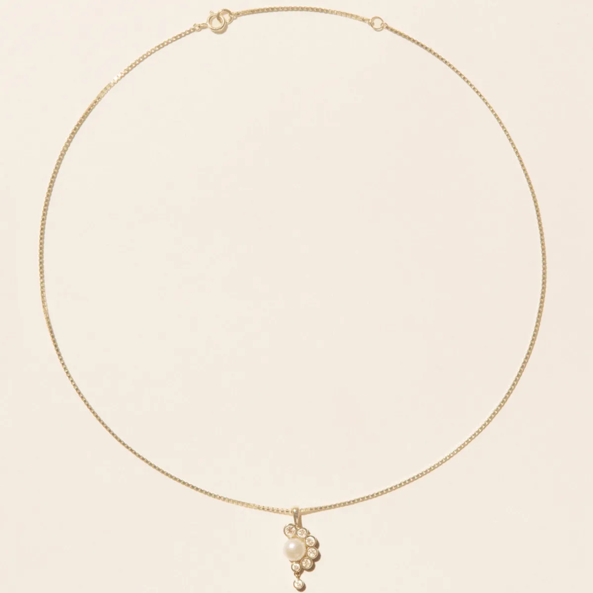 Tomfoolery Martha N°2 Pearl & Diamond Necklace Hot