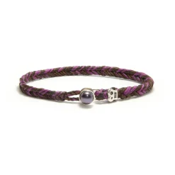 Tomfoolery Max Icon Fishtail Button Bracelet in Aubergine Fleck Hot