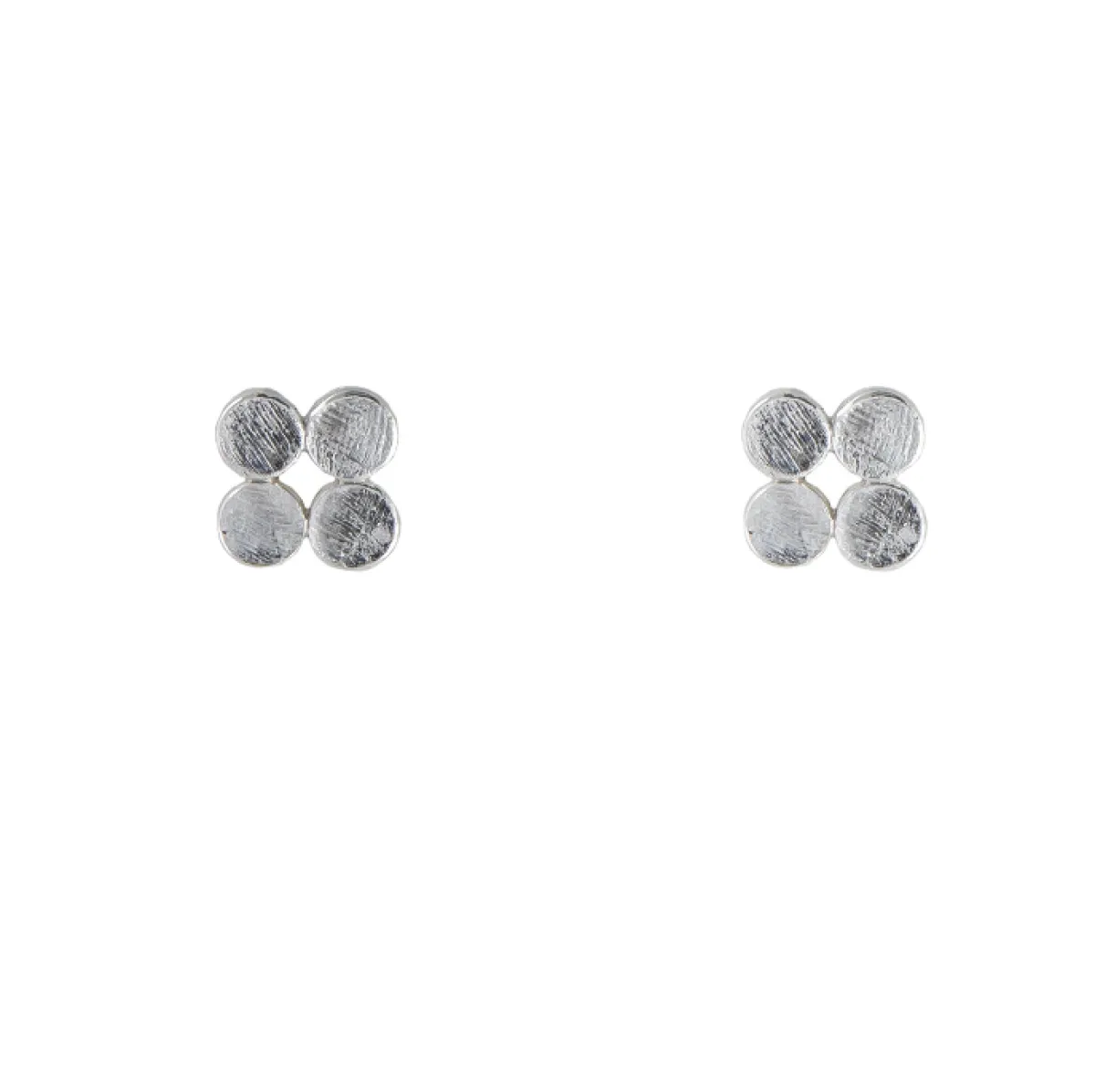 Tomfoolery Medium Four Circle Silver Stud Earrings Outlet