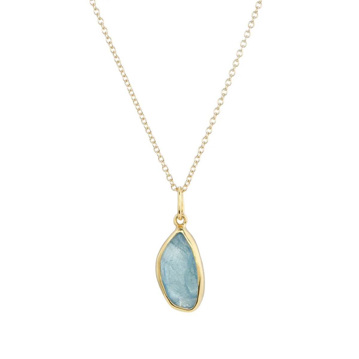 Tomfoolery Medium Irregular Oval Aquamarine Pendant Online