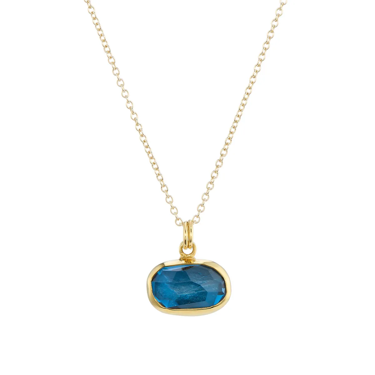 Tomfoolery Medium Irregular Oval Blue Topaz Pendant Online