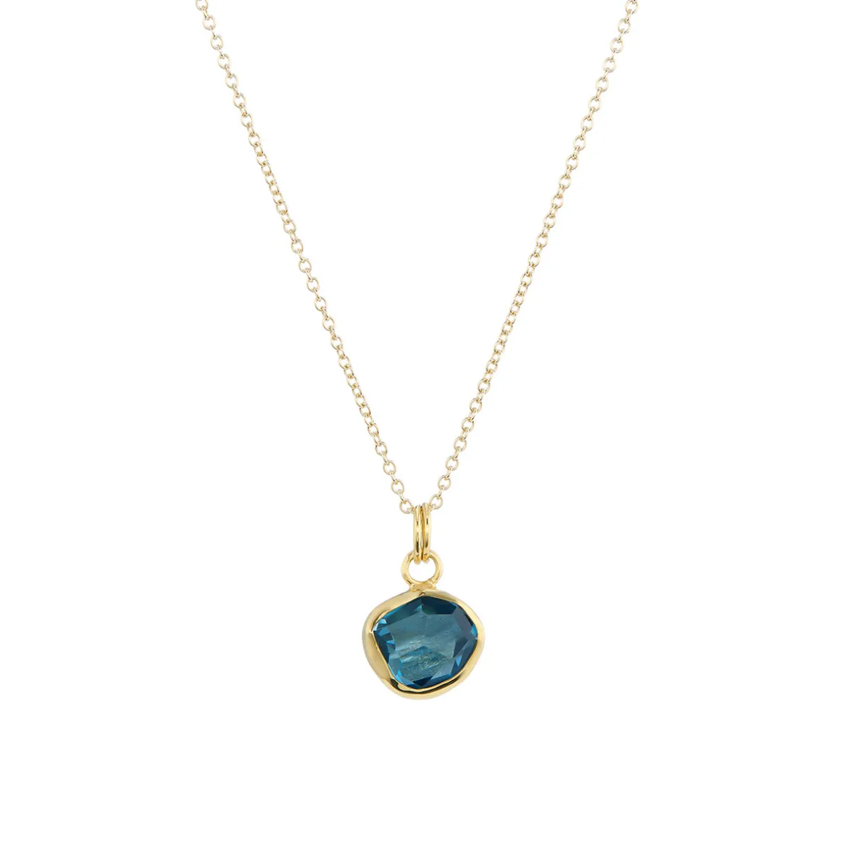 Tomfoolery Medium Irregular Round Blue Topaz Pendant Outlet
