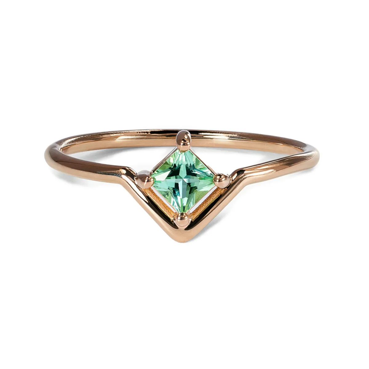 Tomfoolery Medium Princess Cut Seafoam Tourmaline Ring Outlet