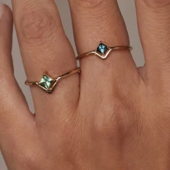 Tomfoolery Medium Princess Cut Seafoam Tourmaline Ring Outlet