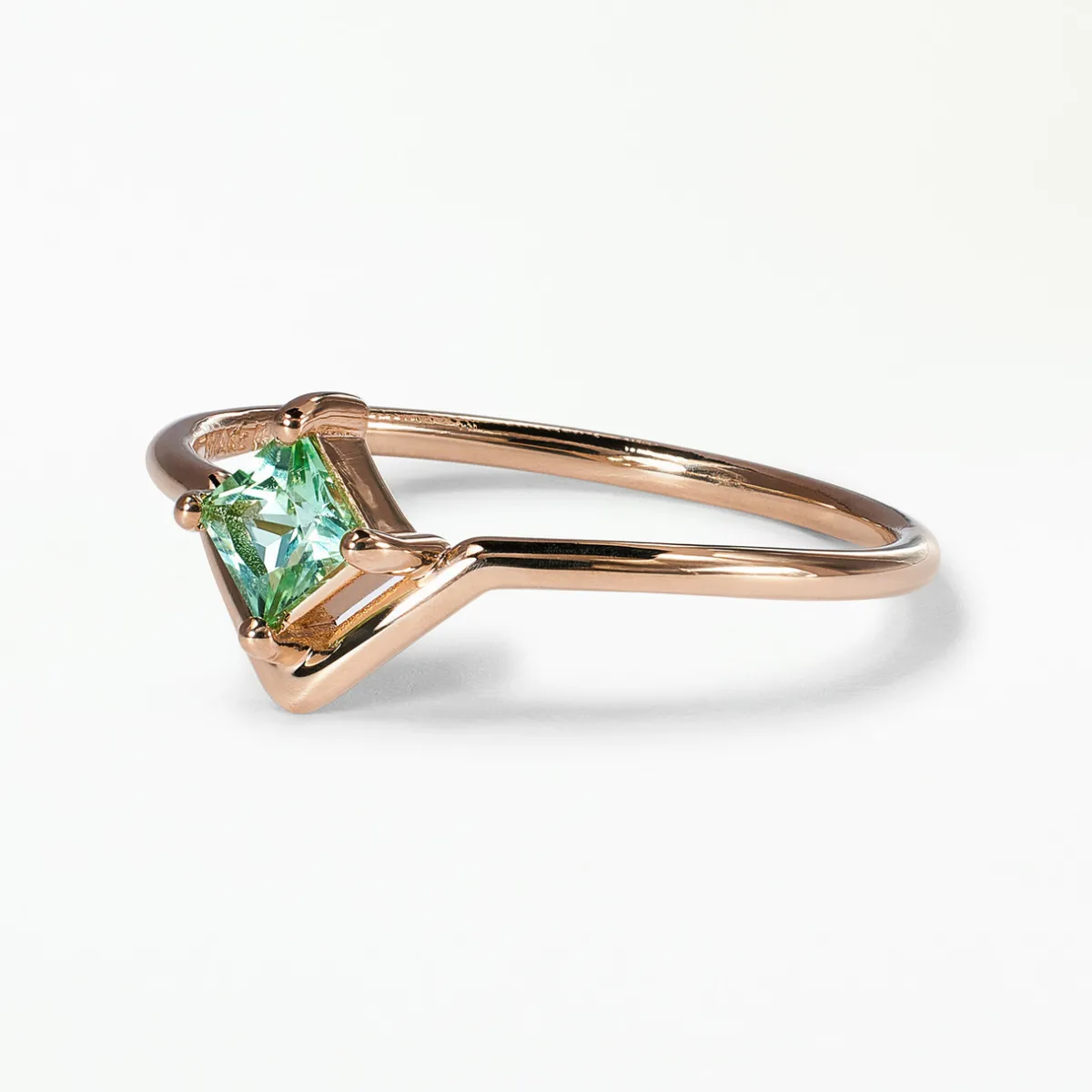 Tomfoolery Medium Princess Cut Seafoam Tourmaline Ring Outlet