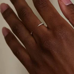 Tomfoolery Micropave Diamond Open Slice Ring New