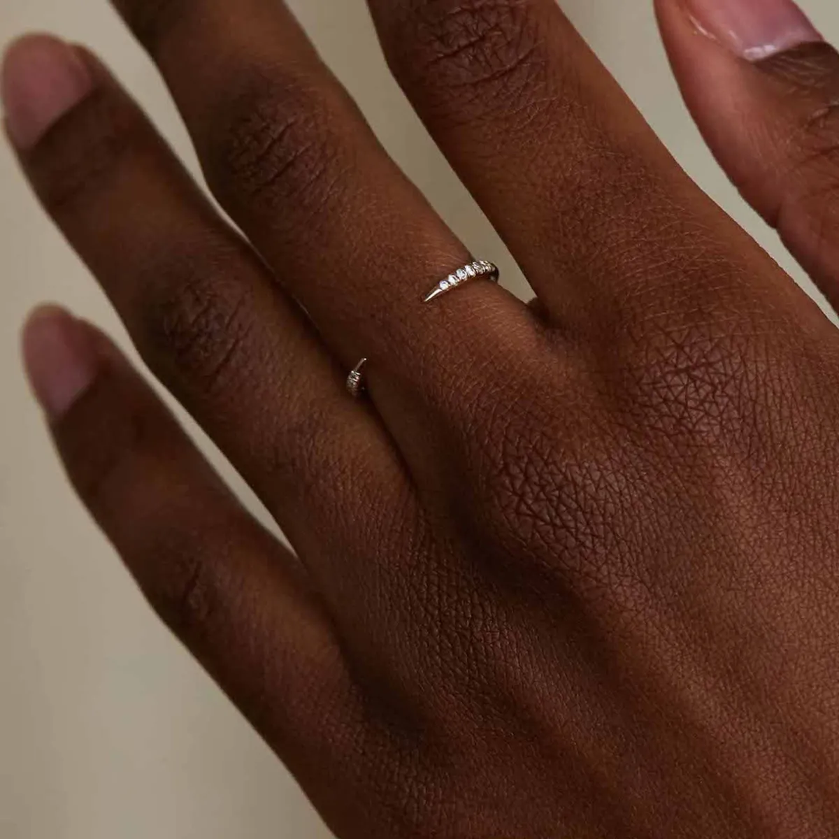Tomfoolery Micropave Diamond Open Slice Ring New