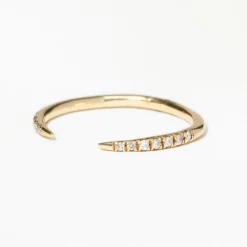 Tomfoolery Micropave Diamond Open Slice Ring New