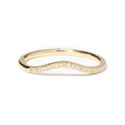 Tomfoolery Micropave Diamond Wave Ring Hot