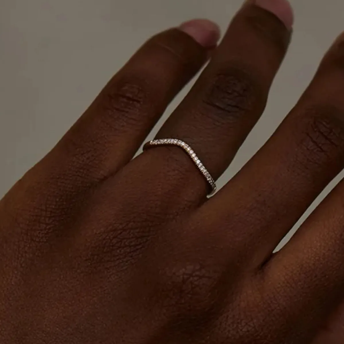 Tomfoolery Micropave Diamond Wave Ring Hot