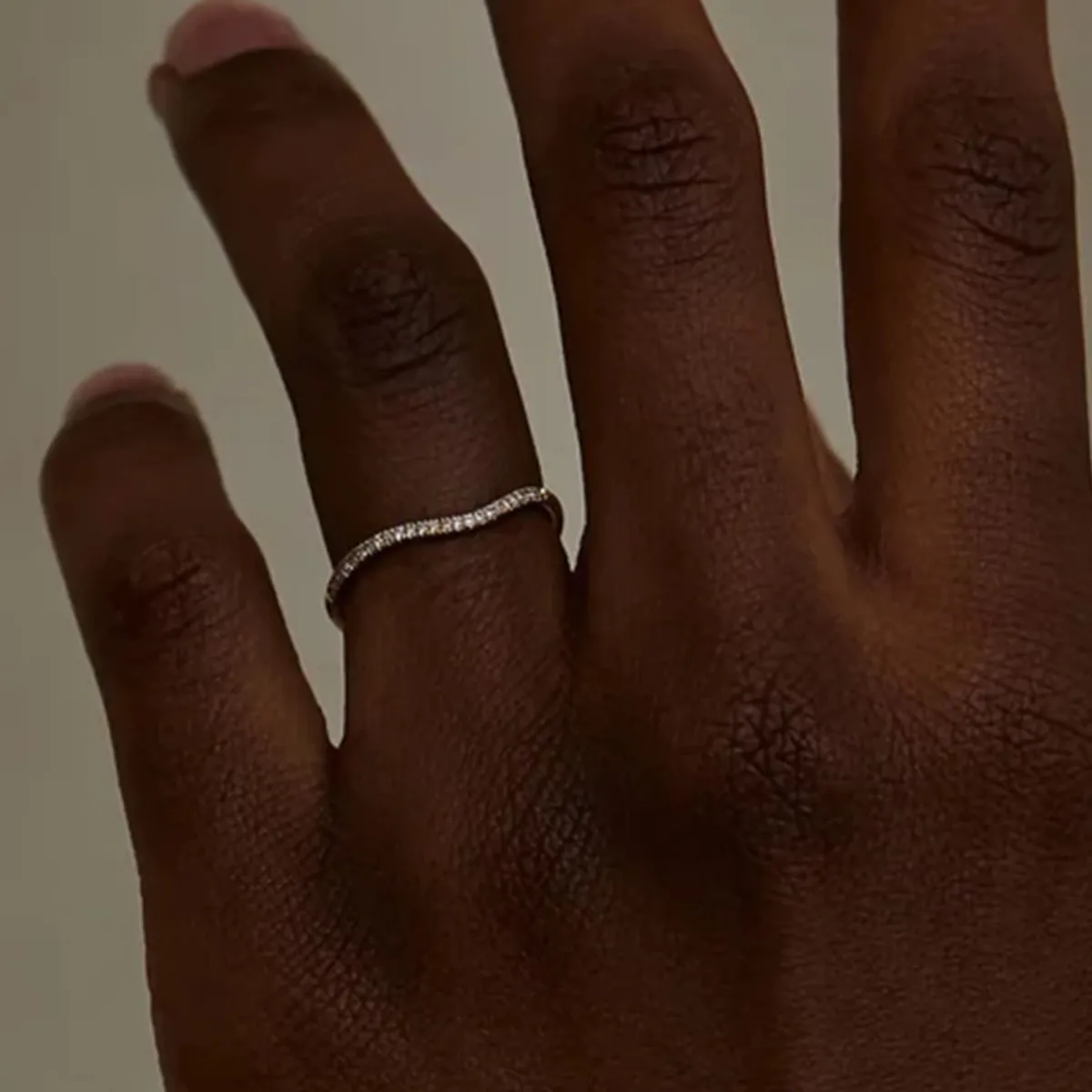 Tomfoolery Micropave Diamond Wave Ring Hot