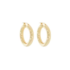 Tomfoolery Midi Chunky Tube Gold Plated Silver Hoop 30mm Online