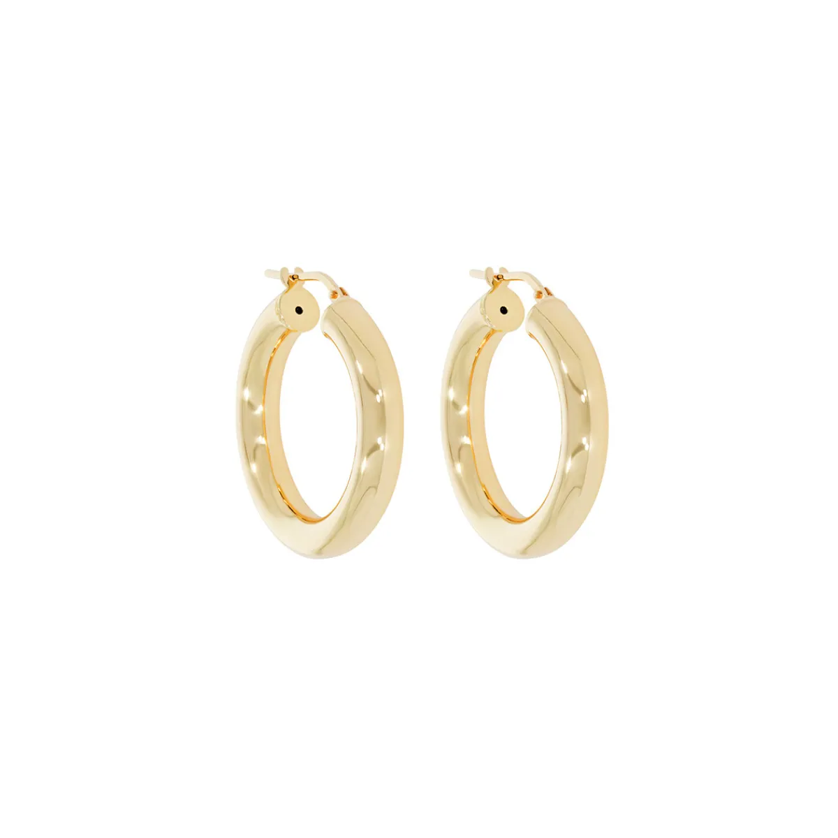 Tomfoolery Midi Chunky Tube Gold Plated Silver Hoop 30mm Online