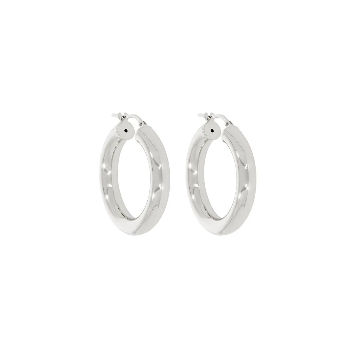 Tomfoolery Midi Chunky Tube Silver Hoop 30mm Outlet
