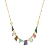 Tomfoolery Midi Tesserae Rainbow Gemstone Necklace New