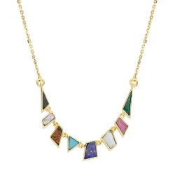Tomfoolery Midi Tesserae Rainbow Gemstone Necklace New