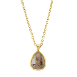 Tomfoolery Mini Chocolate Brown Pear Rose Cut Diamond Pendant Hot