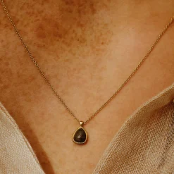 Tomfoolery Mini Chocolate Brown Pear Rose Cut Diamond Pendant Hot