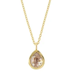 Tomfoolery Mini Cognac Pear Rose Cut Diamond Pendant Outlet