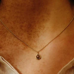 Tomfoolery Mini Cognac Pear Rose Cut Diamond Pendant Outlet