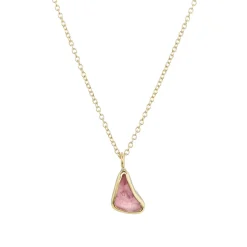 Tomfoolery Mini Irregular Triangle Pink Tourmaline Pendant Clearance