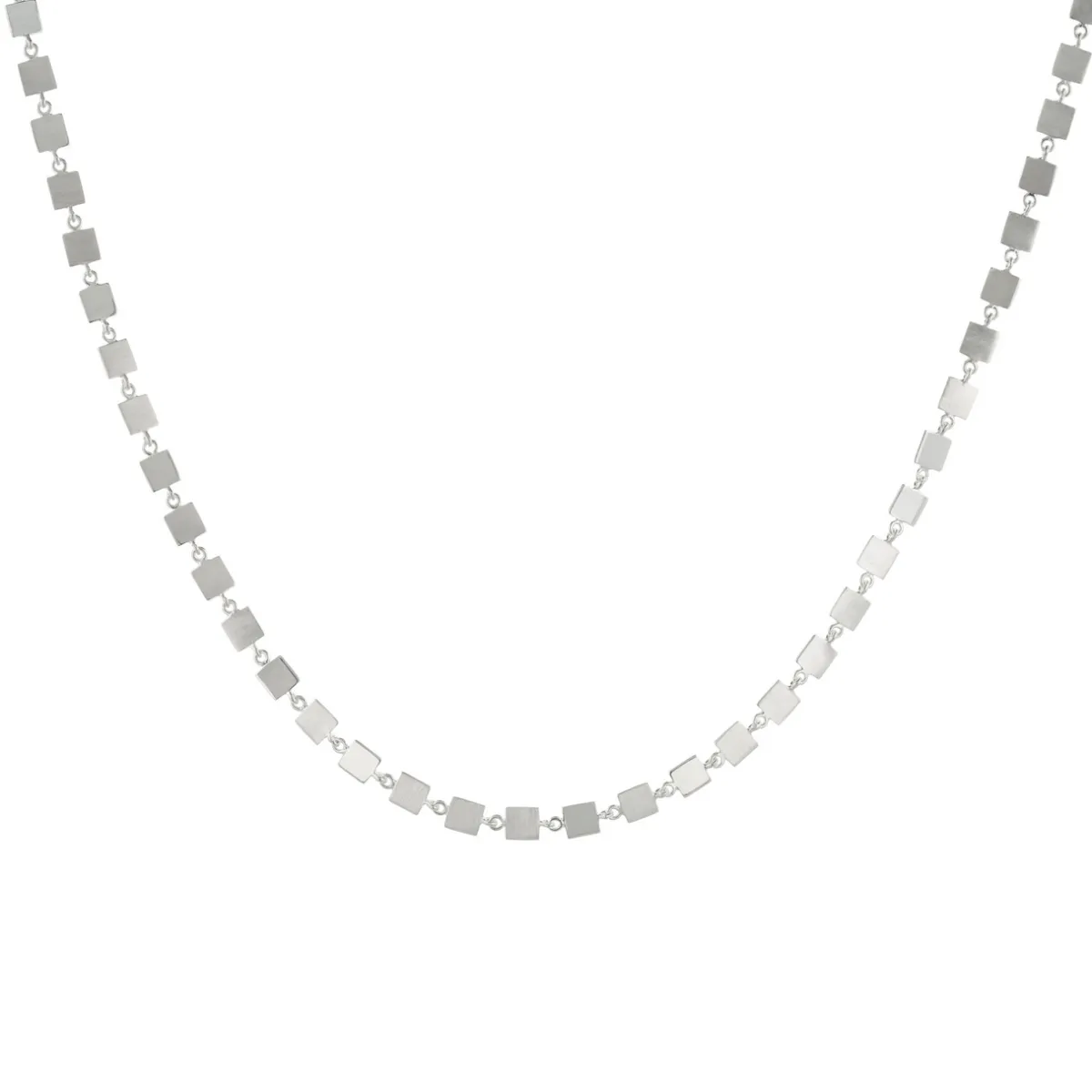 Tomfoolery Mini Linear Square Link Necklace Clearance