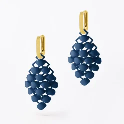 Tomfoolery Mini Marine Blue 3D Printed Drop Earrings Best