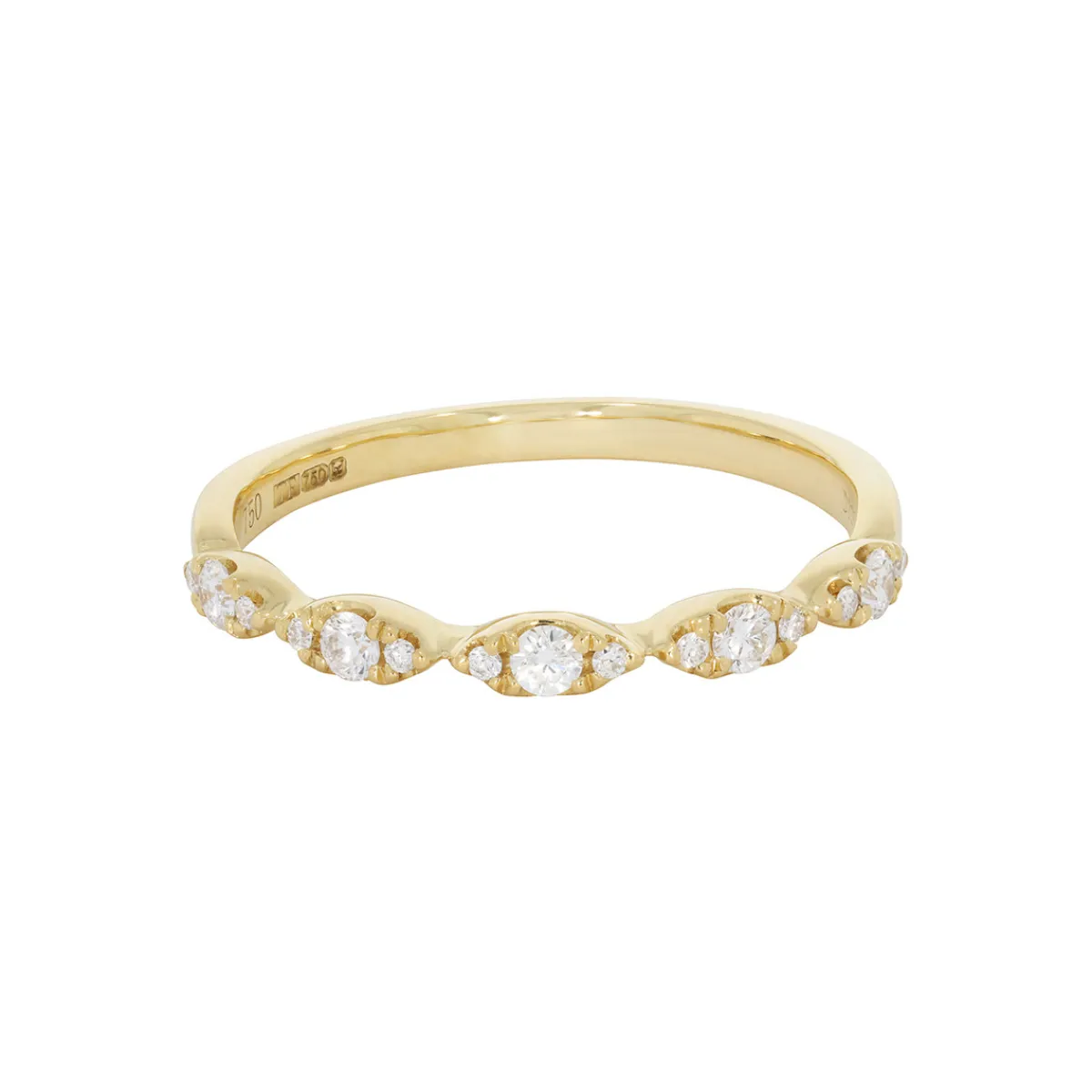 Tomfoolery Mini Marquise Diamond Half Eternity Ring New